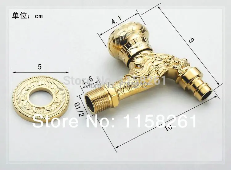 Garden Gold Plate Bathroom Washing Machine Tap Laundry Mop Pool Cold Water Bibcock bathroom faucet Bath tap HJ 0222K water t|faucet generator|faucet