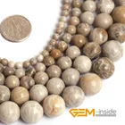 Бусины из натурального камня, коралловые бусины из хризантемы коричневого цвета для изготовления ювелирных изделий, нитка 15 дюймов, бусины россыпью сделай сам для браслетов и ожерелий