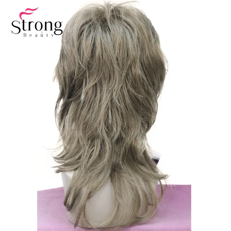StrongBeauty женский слоистый парик из синтетических волос с темными корнями Омбре - Цвет: 12