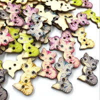 50100pcs cat painted wooden buttons decorative buttons for sewing scrapbooking crafts 100pcs 26x16mm wb522