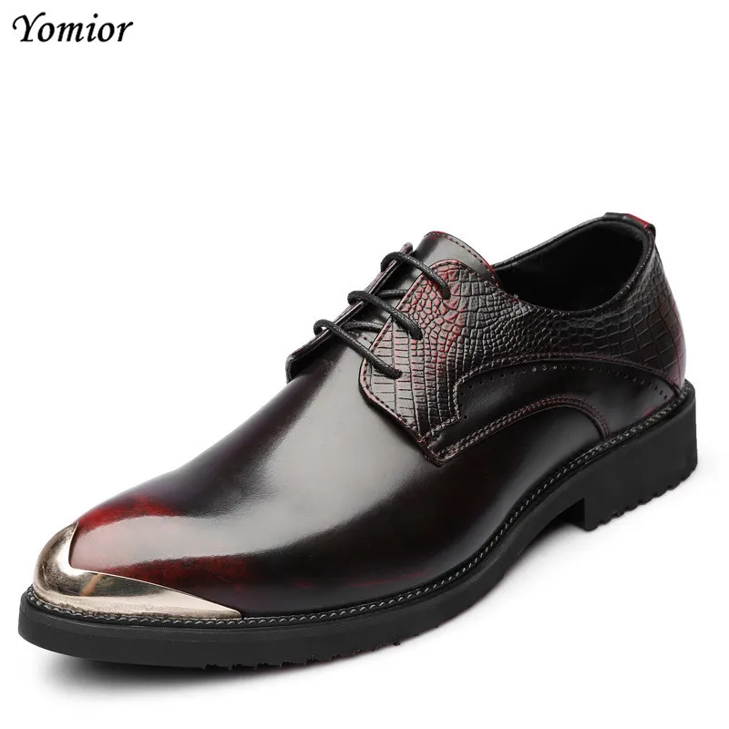 

Yomior Brand New Mens Genuine Leather Dress Shoes Lace-Up Wedding Shoes High Quality Business Office Casual Work Shoes Formal