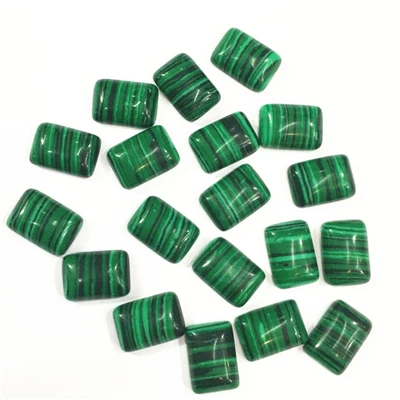 malachite Hot Wholesale Fashion Natural Stone Cabochons CAB Beads Rectangle High Quality For DIY Jewelry Finding Making 10*14mm 50Pcs/lot - Цвет: malachite
