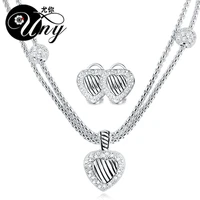 uny designer jewelries sets inspired classic vintage elegant jewelry set cable wire jewelries set heart women jewelry free ship