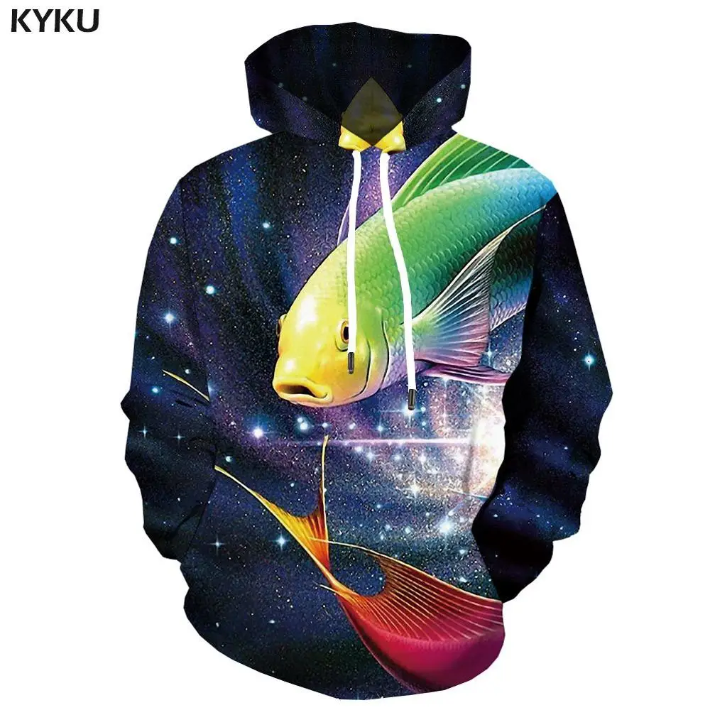 3d hoodies 13 KYKU толстовка с аппликацией рыбы мужская толстовка с животным принтом тропический океан 3d толстовки с принтом Fishinger аниме хип-хоп Мужская одежда с рукавом и капюшоном - Цвет: 3d hoodies 13