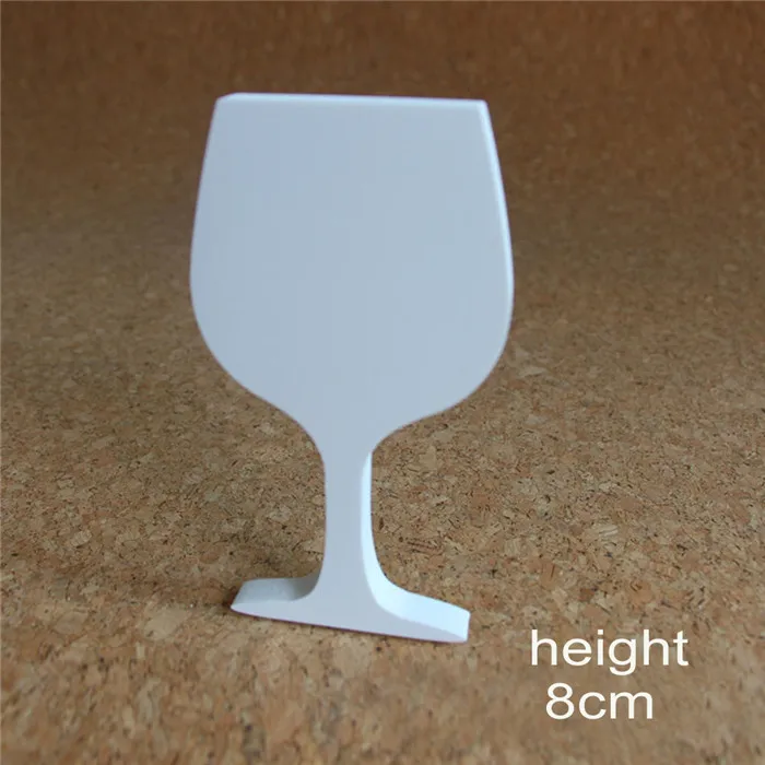 Wine Cup Стоящий 8 см Искусственный деревянный дерево белые буквы Алфавит слова Свадебная вечеринка Декор для дома бабочка Корона кольцо с алмазом в форме сердца - Цвет: Wine Cup