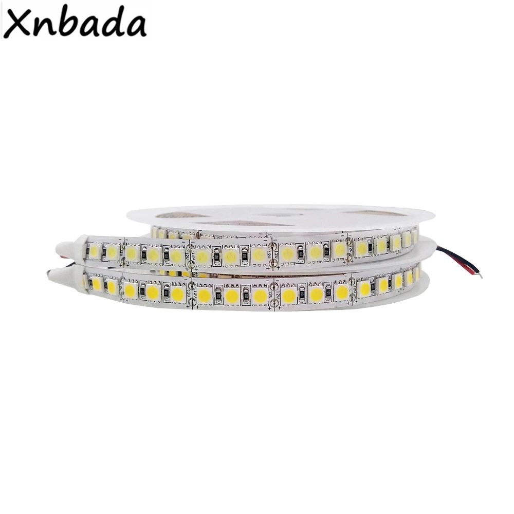 Светильник 5050SMD 120 светодиодов/м белая/теплая белая светодиодная лента Гибкая