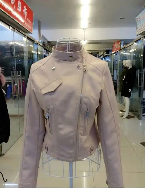 2018 осенне Весенняя женская одежда короткая модная кожаная куртка повседневная с