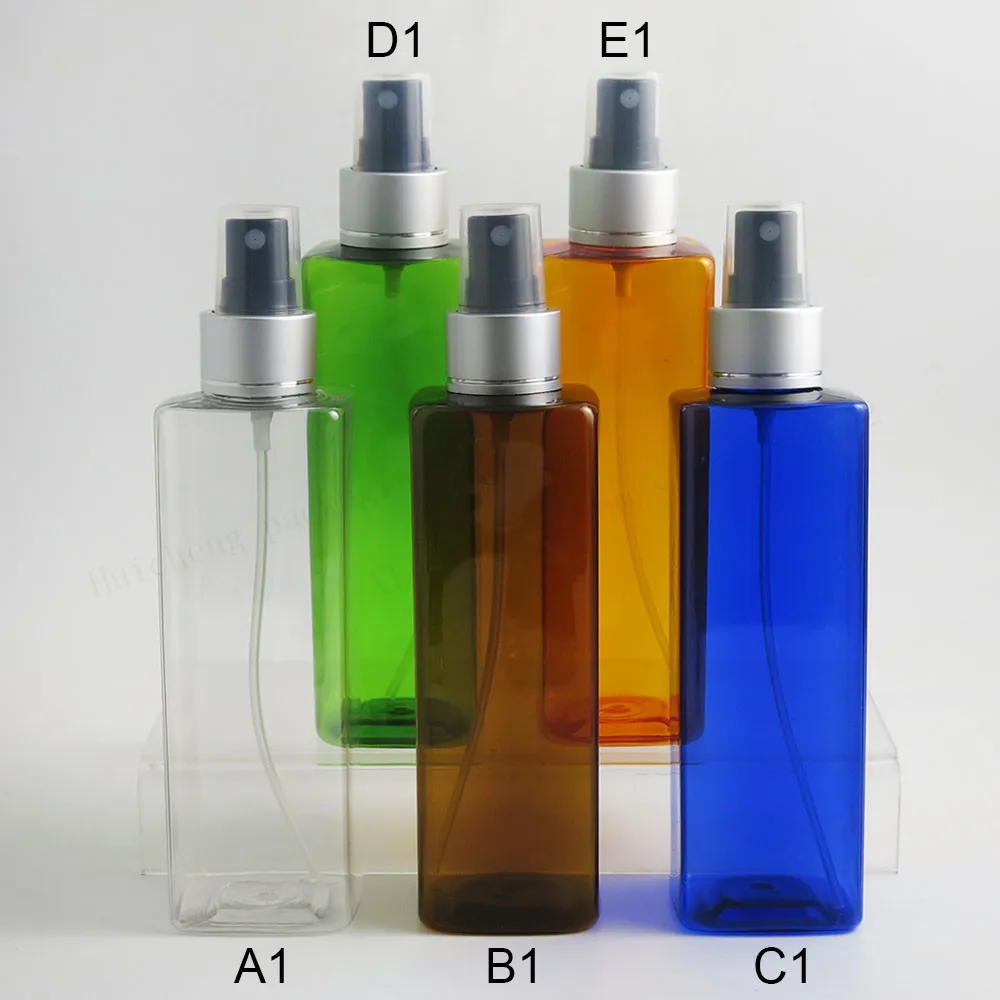 20 x 240ml Large PET Sprayer Perfume Bottles Amber Blue Green Clear Plastic Refillable Cosmetic Atomizer Container | Красота и