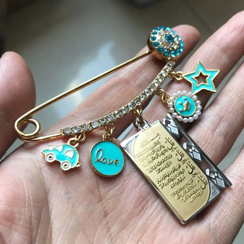 ZKD muslim islam Allah four Qul suras Stainless Steel Pin brooch Baby | Украшения и аксессуары