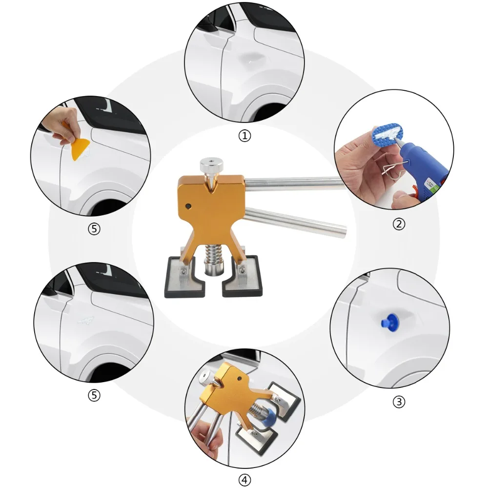 Набор инструментов для безпокрасочного удаления вмятин на кузове автомобиля