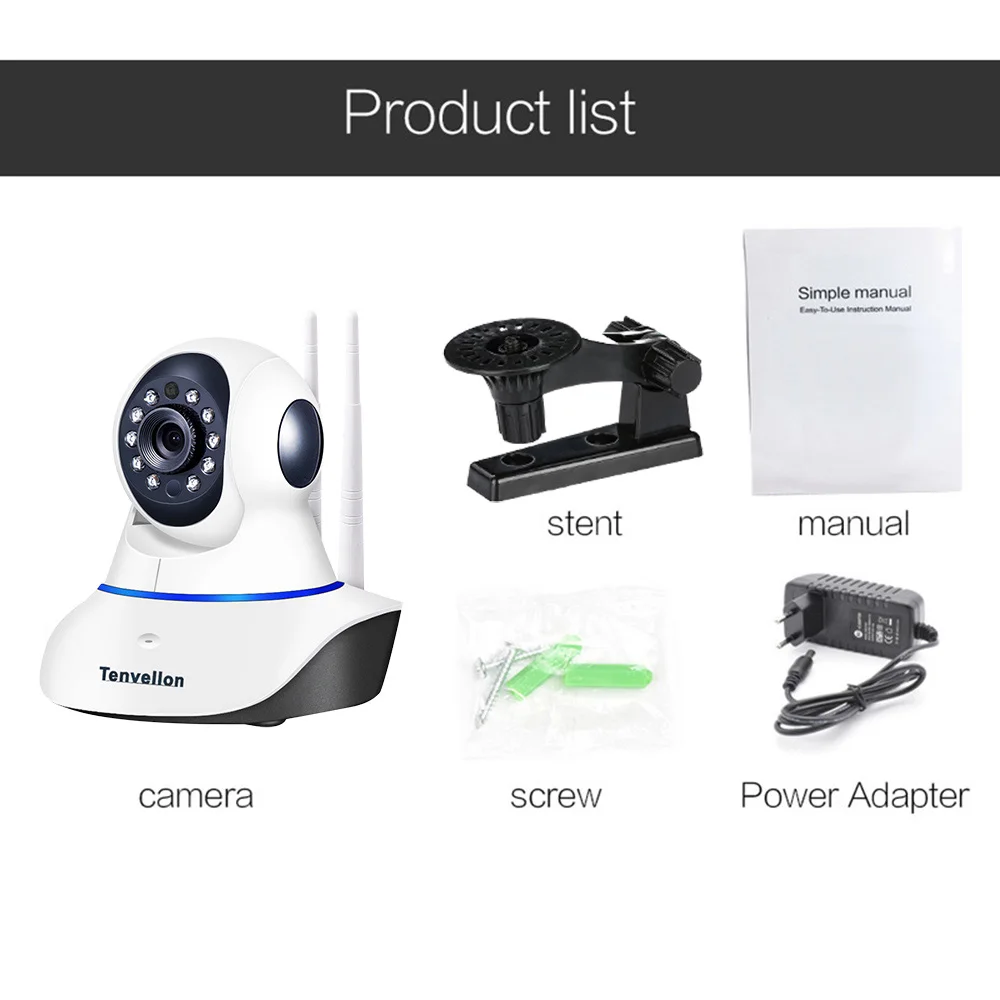 Tenvellon 1080P WiFi IP камера CCTV Беспроводная видеонаблюдения домашняя безопасности