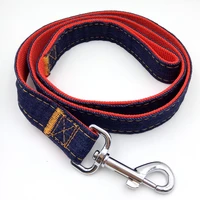 denim dog collar harness jean leash pet lead durable traction rope puppy training belt dog walking lead leashes