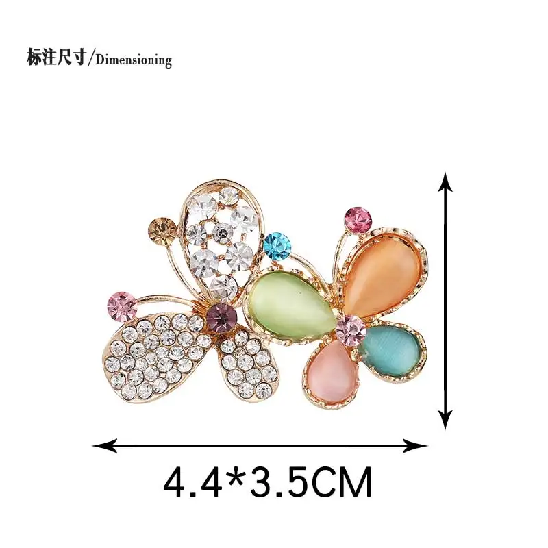 Стразы булавки и броши в форме бабочки с опалом для женщин брошь виде насекомого