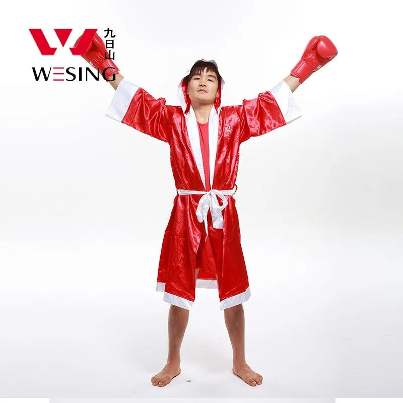 

Wesing red man boxing uniform clothing muay thai kick boxing cloak boxing robe