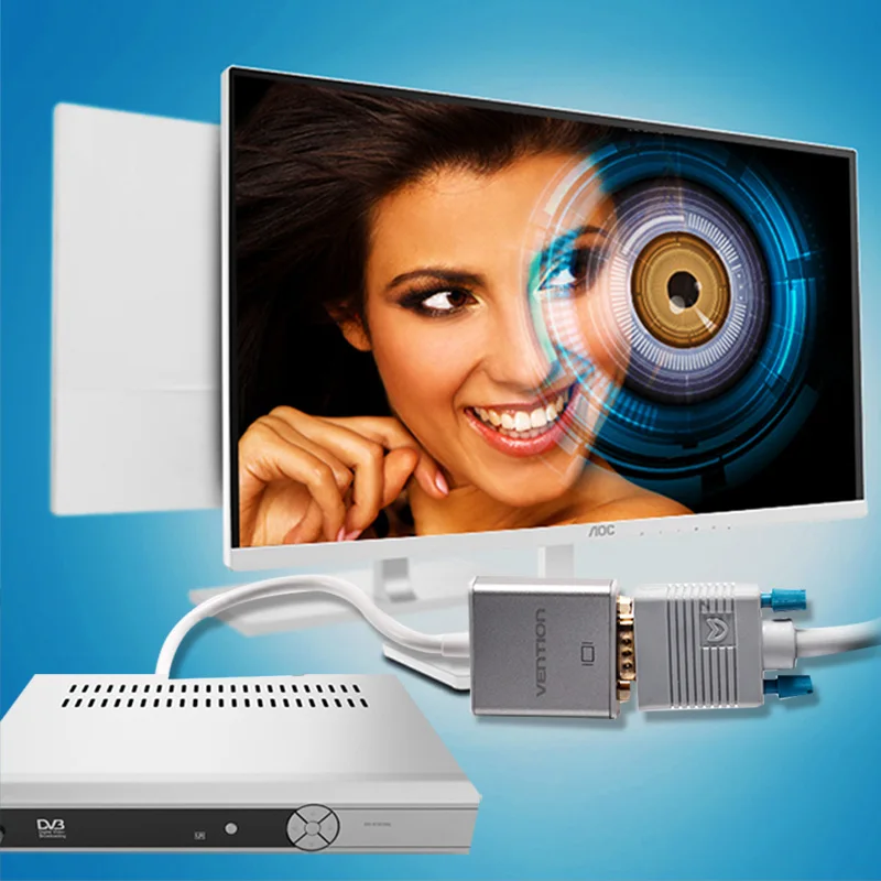 Vention металлический адаптер hdmi vga конвертер Cable1080p с аудио и Micro USB Порты разъёмы