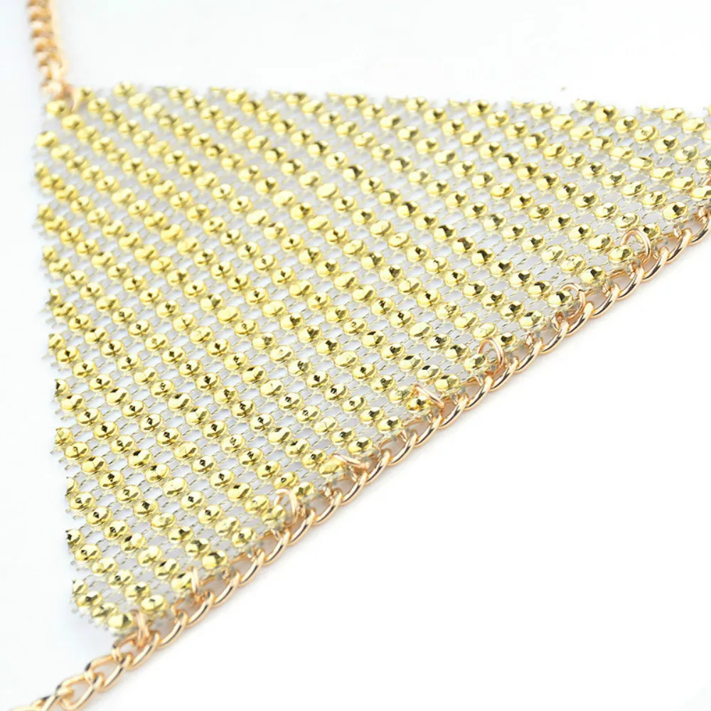 Женское бикини Stonefans Золотое Сетчатое ожерелье с цепочкой блестящее