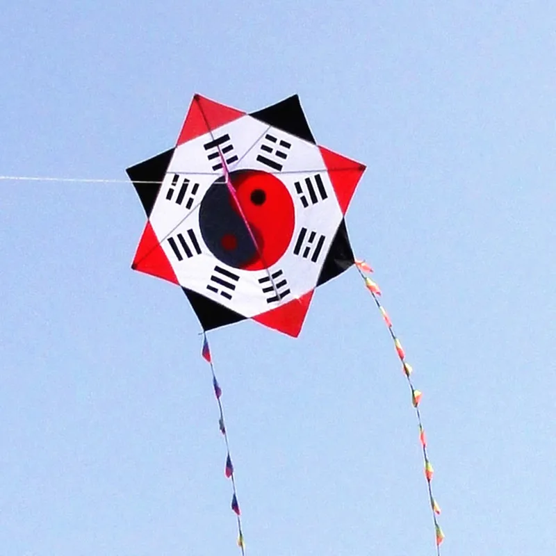 

free shipping high quality eight diagrams kite line ripstop nylon fabric gossip kite toys kite flying reel adult dragon kite koi