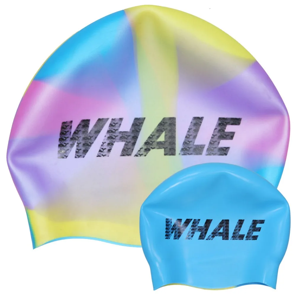 WHALE Brand Free shipping bone swimming cap silicone swim caps for men women CAP800 | Спорт и развлечения