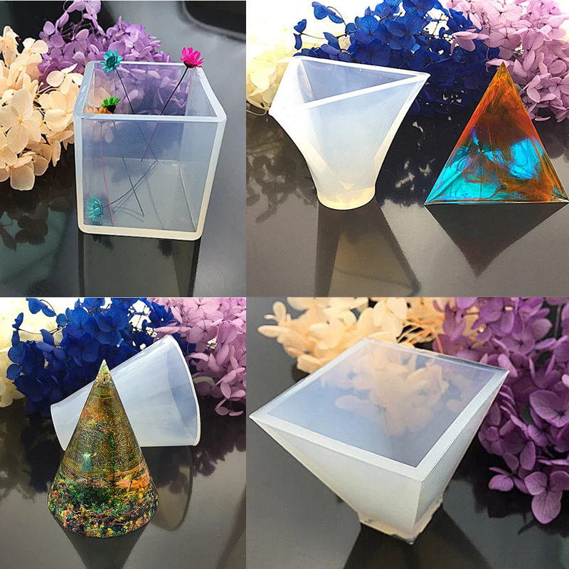 Geometric Jewelry Pendant Pyramid Square Making Tools Mold Silicone Resin Craft | Дом и сад