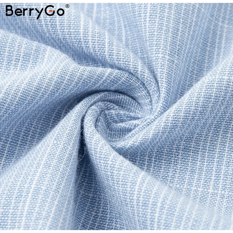 BerryGo, женский комбинезон, полосатый пляжный костюм, гофрированный комбинезон с пуговицами, повседневный летний комбинезон с широкими штанинами, хлопок, лен, без рукавов