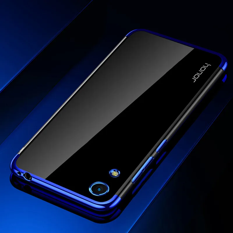 Синий Чехол Keajor для Huawei Honor 8A, мягкий чехол из ТПУ и силикона, Роскошный прозрачный чехол-бампер для Huawei Honor 8A, чехол для телефона - Цвет: Синий