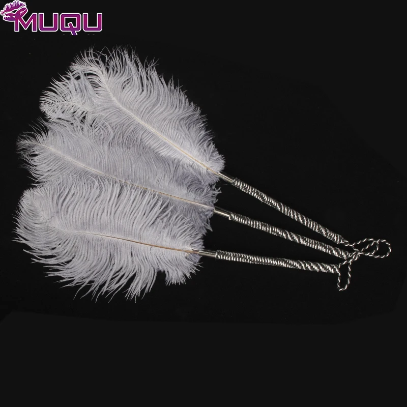 New 44cm black soft Foreplay ostrich flirt feather toys slave paddle flirting spanking fetish adult sex products for couples | Красота и