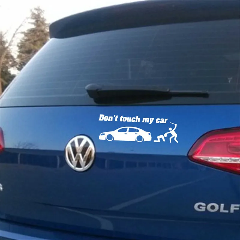 

"Don't Touch My Car" Funny Car Magnet - Premium Quality Humorous Vehicle Bumper Decal car stickers 9'' white black