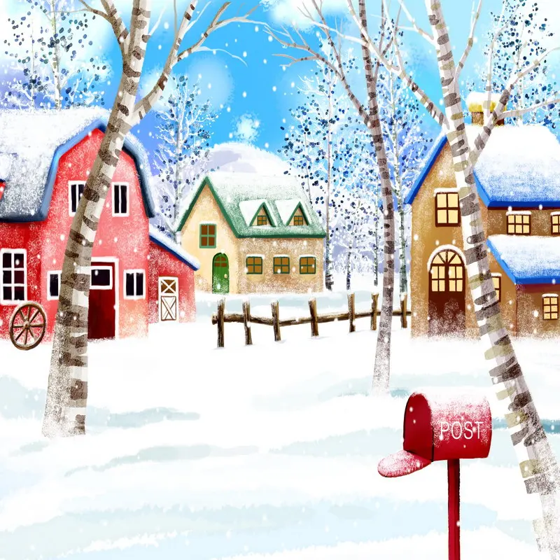 

Snow Winter House Photo Background Photography Backdrops Quality Vinyl