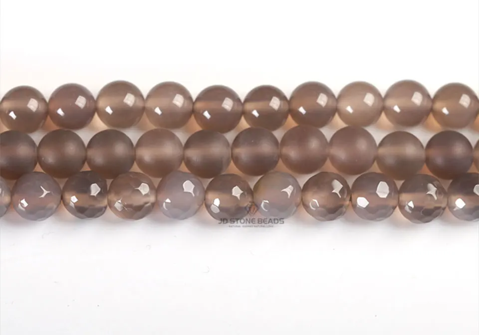 Матовая 5A 3A натурального серого агата Beads4/6/8/10/12/14 мм Гранёные с одной и плоские с другой стороны оникс свободные драгоценные бусы из работа ручная работа драгоценных камней для изготовления ювелирных изделий