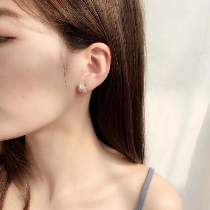 EM099 Fashion Personality Spring Spiral Double Layer Stud Earring Women Girl Silver Plated Jewelry Wholesale | Украшения и