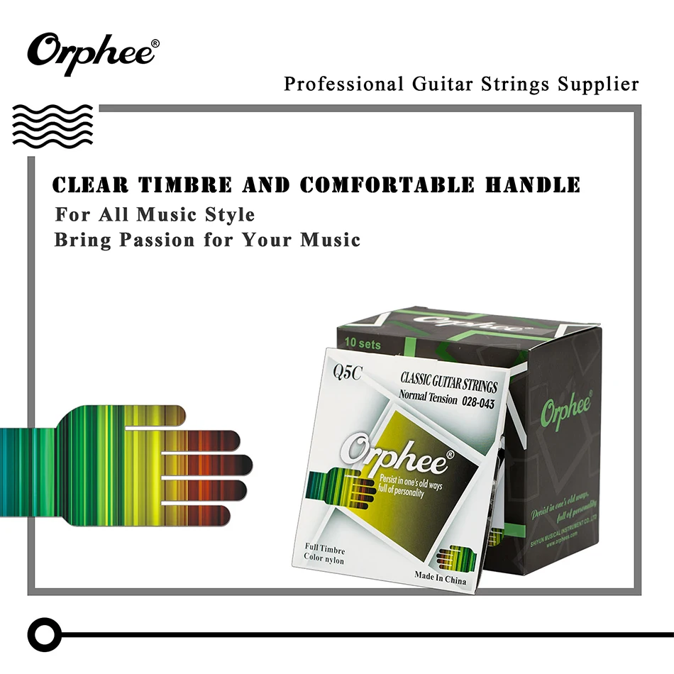 Orphee Q5C Black Nylon Classical Guitar Strings Set Pure Copper Wound Classic Guitarra Stings Accessory | Спорт и развлечения