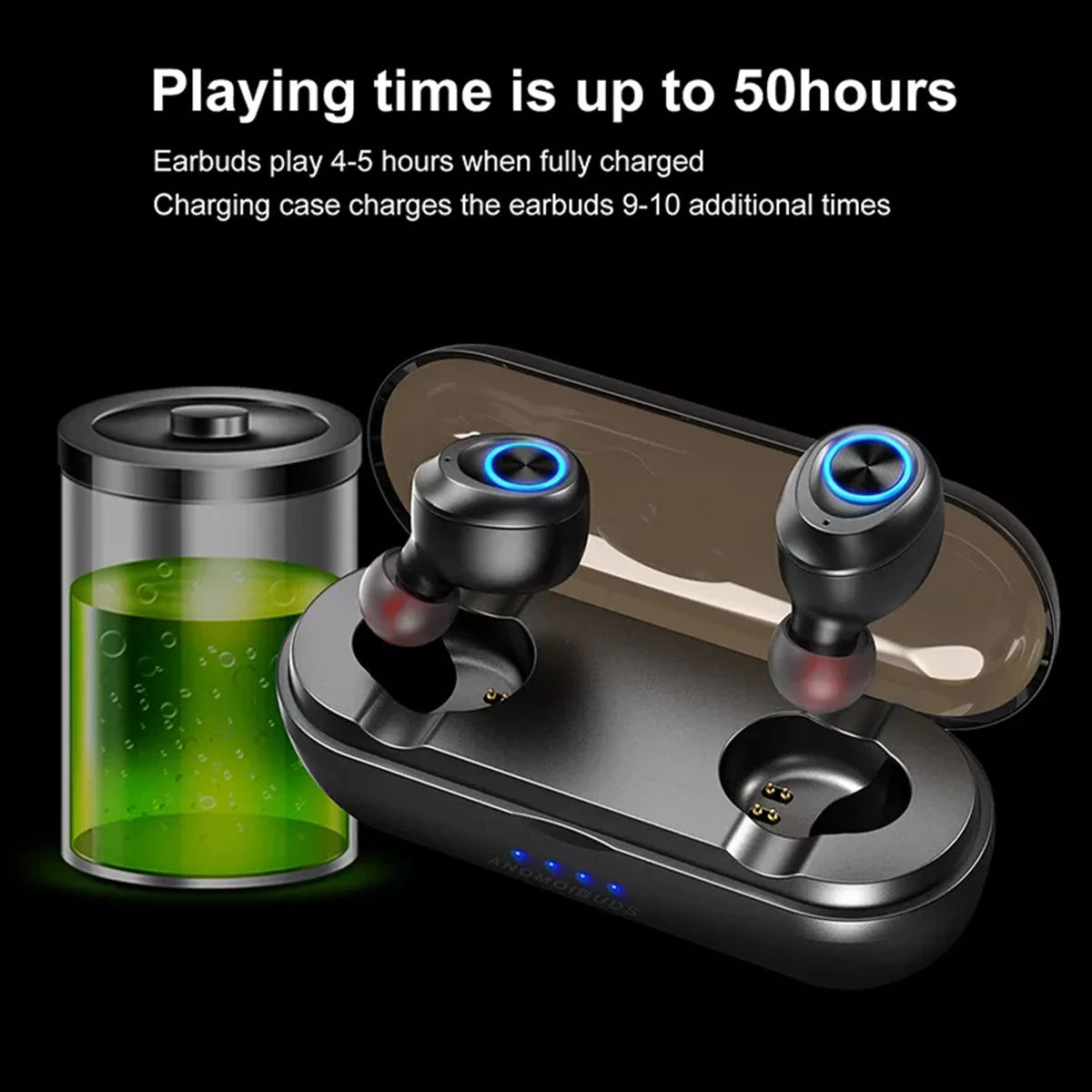 Наушники Anomoibuds TWS Bluetooth BT5.0 Автоматическое Сопряжение глубокий бас hi-fi звук музыка вызов наушники с магнитной зарядной капсулой