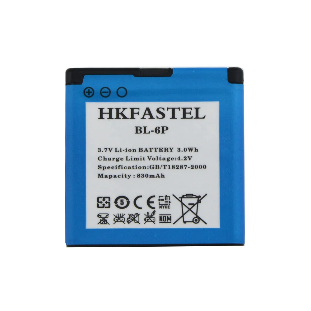 Hkfatel Новый BL 6P Литий ионный аккумулятор для мобильного телефона Nokia 6500c 6500