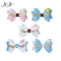 jojo bows 1pc diy craft supplies sparkly chunky glitter bows for crafts mermaid flower girl hair clip headwear hair accessories
