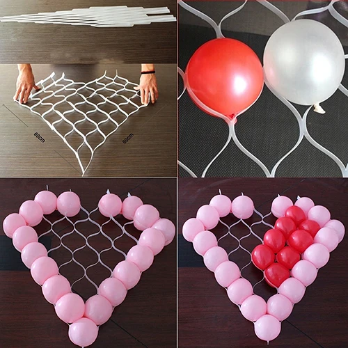 Heart shape сетчатая Модель 38 сетки Чистая Рамка держатель для шарика свадебное оформление автомобиля