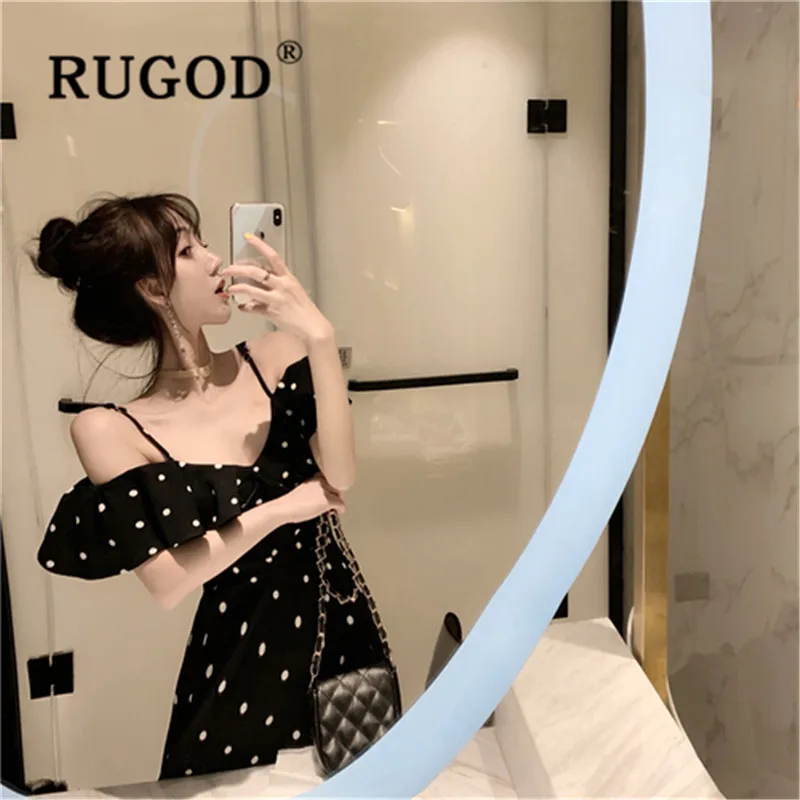 RUGOD Новое модное летнее платье на бретельках с оборками женское повседневное сексуальное платье с v-образным вырезом