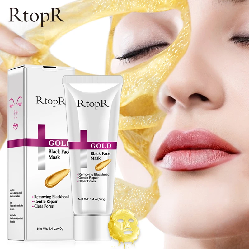 RtopR Gold Blackhead Remove Mask Face Pore Peeling Acne Treatment Nose Cleansing Hydrating Golden Mud New Blackhead Remove Mask