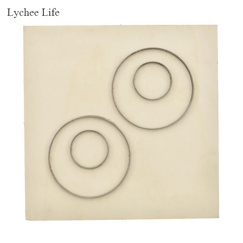 Lychee Life сталь лезвие правило высечки кожа удар круглый капля серьги Резак Плесень деревянные штампы Diy режущие инструменты