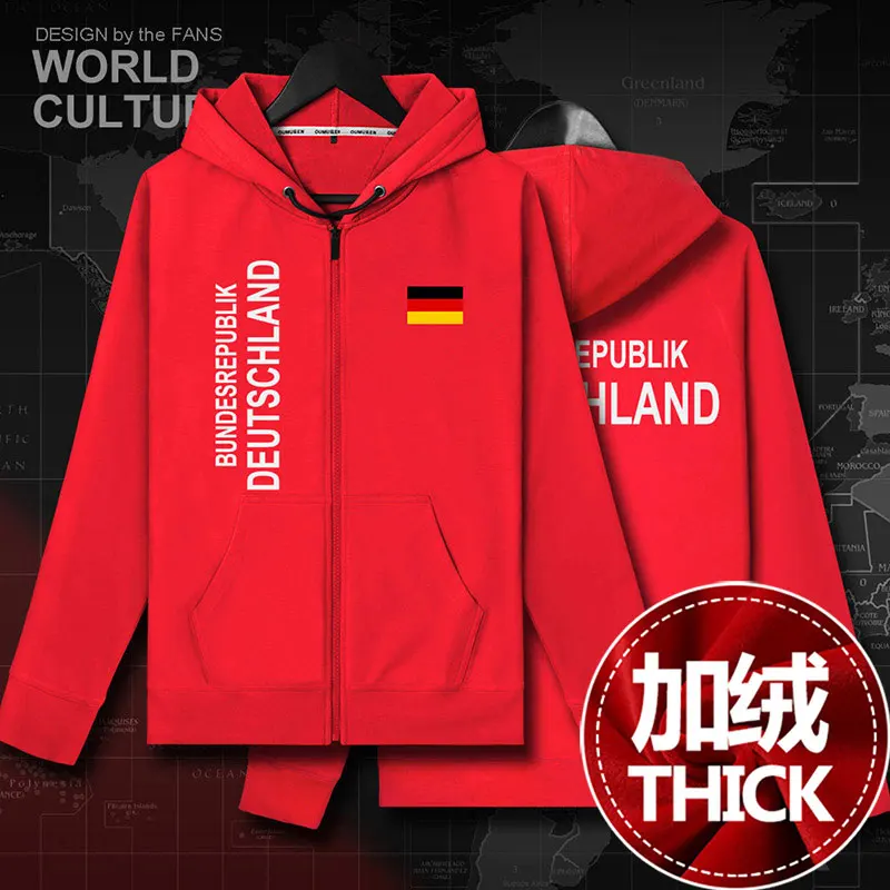 Немецкий y Deutschland Немецкий DE мужской свитер толстовки Зимний кардиган на молнии трикотажные пальто мужские куртки национальная одежда спортивный костюм - Цвет: 01zipper-red-thick