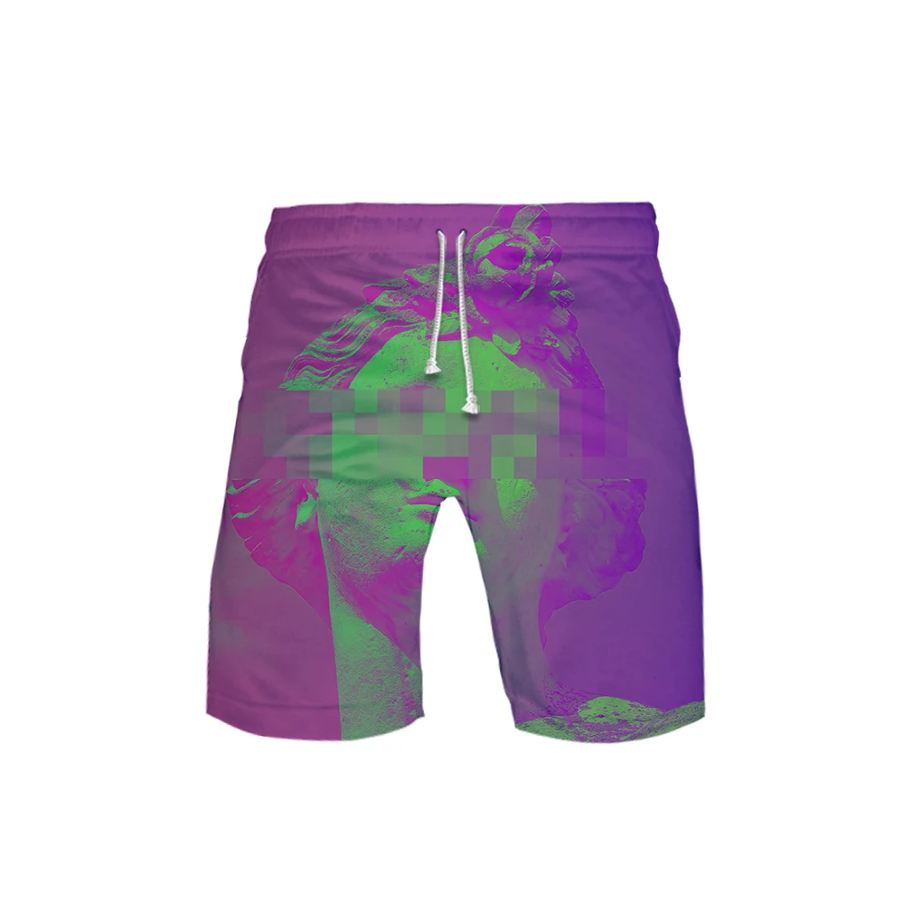 Vaporwave 3D печатные 2019 горячие продажи пляжные шорты для Мужские Пляжные Шорты