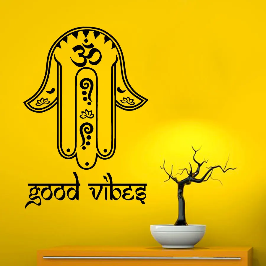 Наклейки Hamsa с надписью Good Vibes для дома Настенные обои спальни постера гостиной