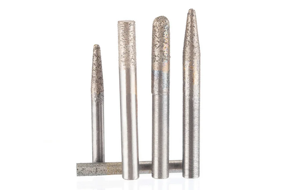HUHAO 1PC Sintered CNC Stone Carving Bits Deep Embossed Engraved Granite Diamond Metal Powder Engraving Machine Tool
