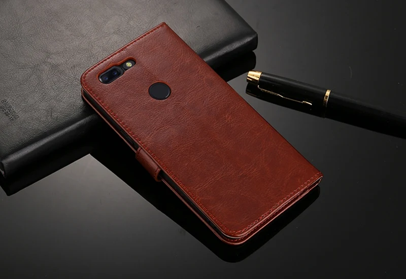 Тонкий флип кошелек чехол для телефона One Plus 5 T кожаный держатель карт роскошный