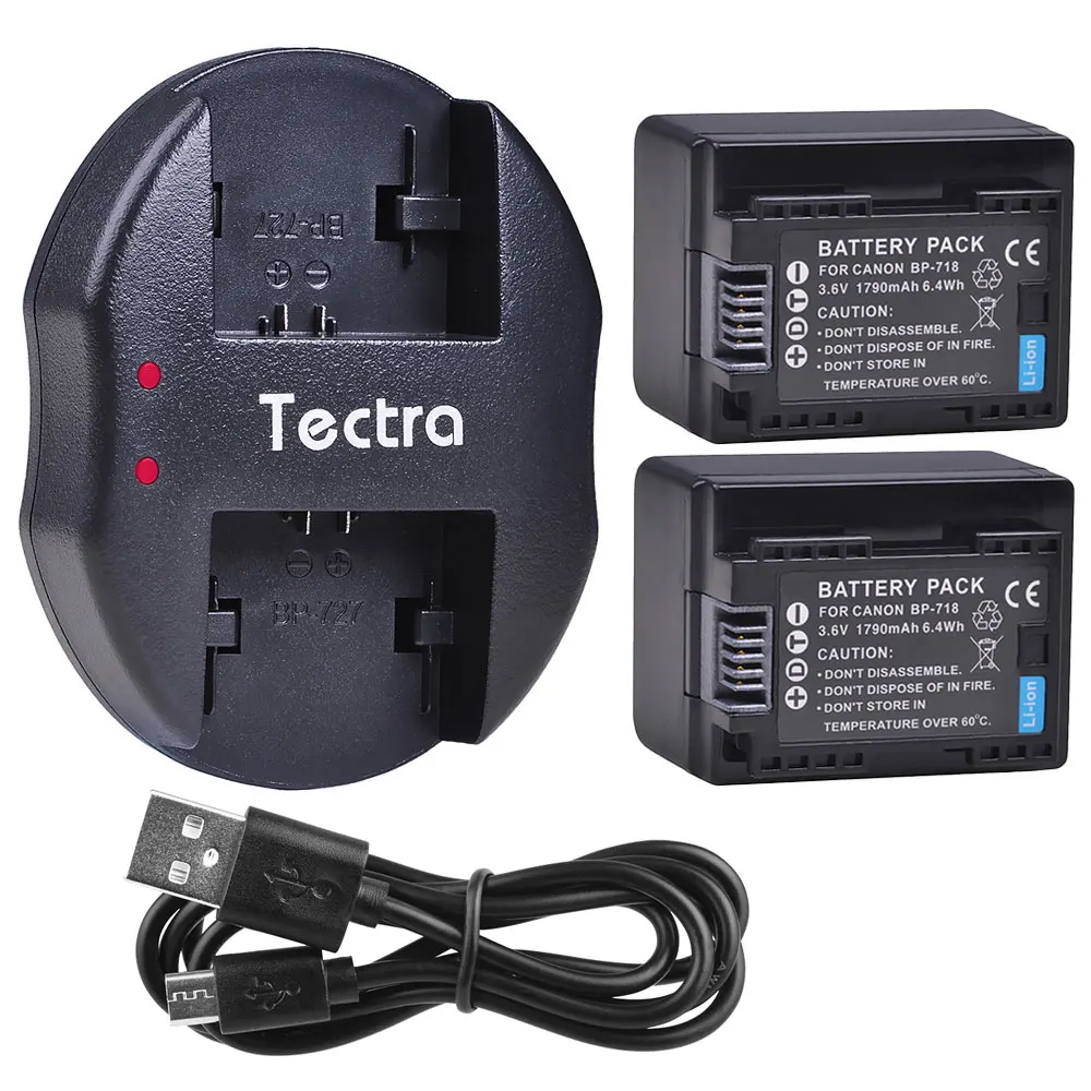 Аккумулятор для фотокамеры Canon VIXIA HF M50 M500 M52 R300 R32 R40 R42 R50 R52 R500 2 шт. 1790 мАч двойное