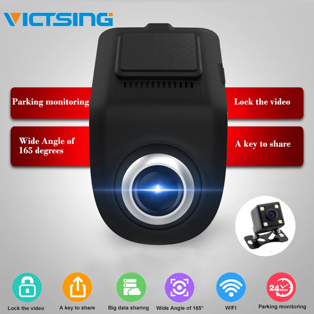 VicTsing 1080P двухсторонний автомобильный WiFi ADAS рекордер навигация FHD Автомобильный видеорегистратор камера видео рекордер g-сенсор USB рекордер вождения Android