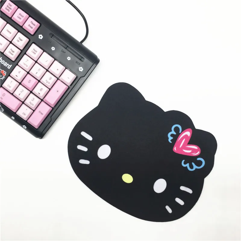 Коврик для мыши HELLO KITTY Kawaii милый аниме мультяшный персонаж черный розовый коврик