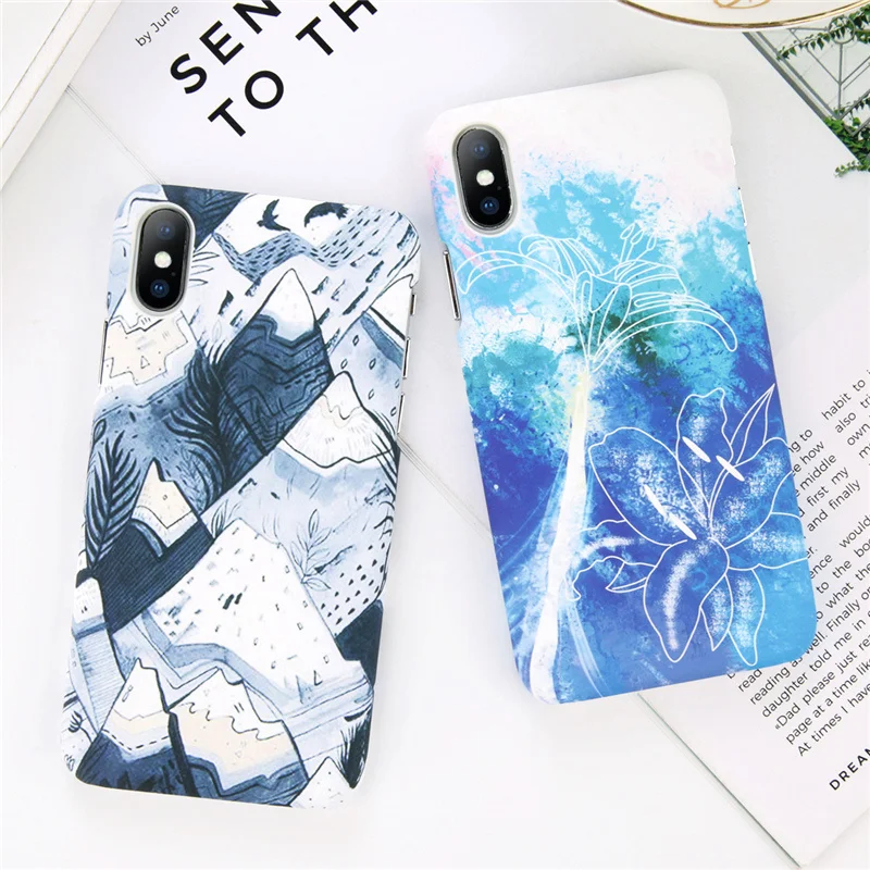 Moskado мультфильм горный для iPhone 6 6s 7 8 Plus X чехол телефона модный гребешок цветок