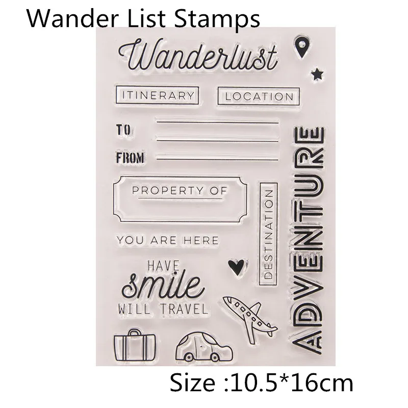 wander list stamp 14*18 см календарь с днем рождения прозрачные штампы английские слова семейная Печать Кружева буквы прозрачные штампы для DIY скрапбукинга инструмент - Цвет: wander list stamp