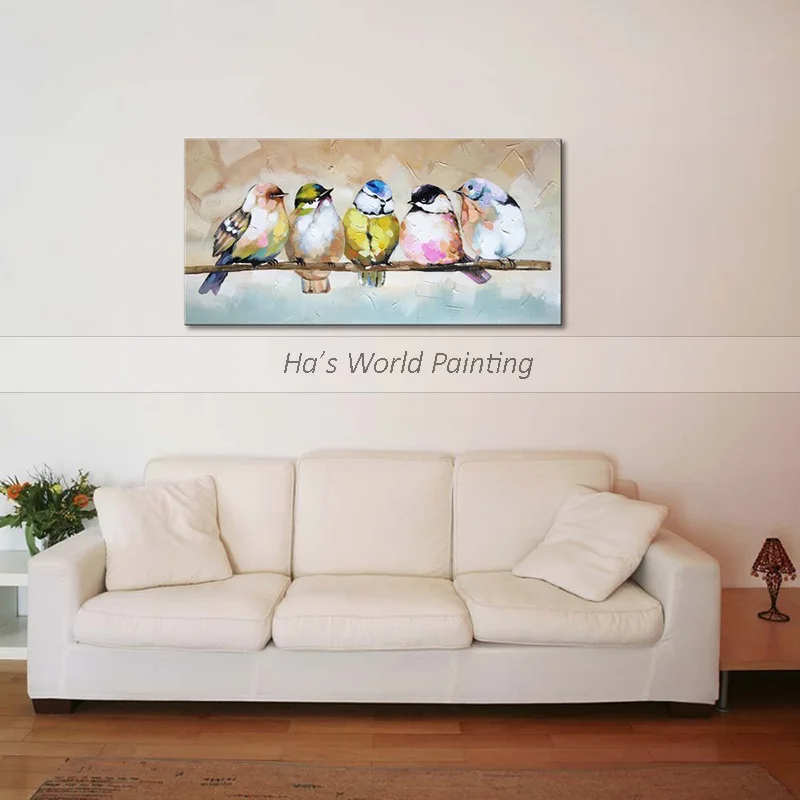 Animal Wall Art parrots birds Abstract animal Hand Painted Oil Painting On Canvas Home Decor Picture For Living room bedroom | Дом и сад