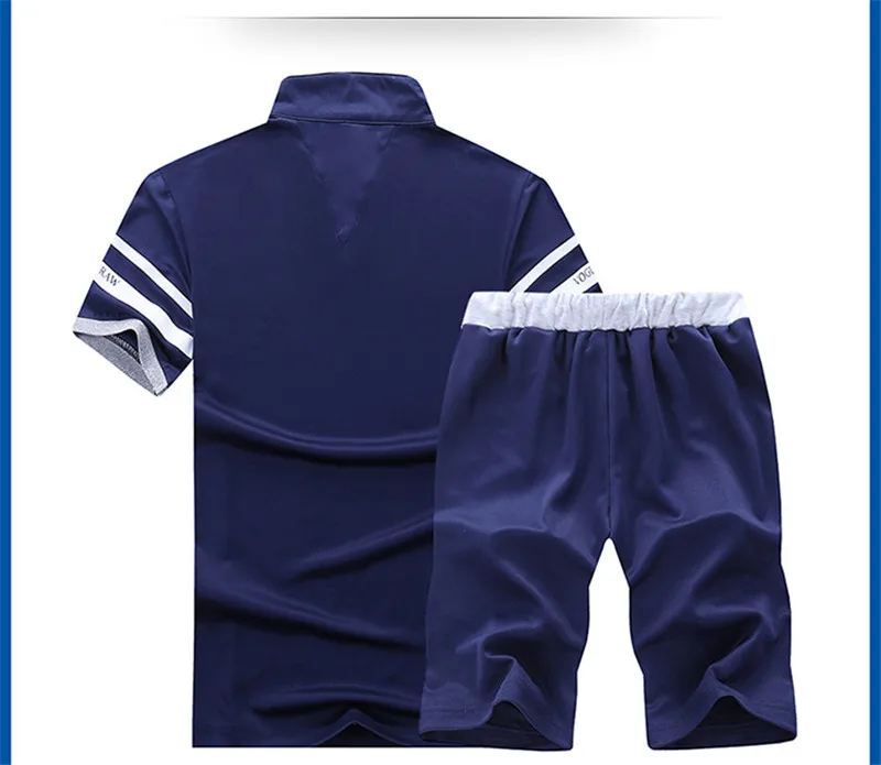 Летняя мужская рубашка поло Брендовые мужские с коротким рукавом два предмета